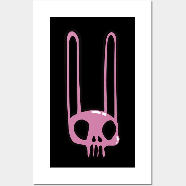 Pink Bunny Skull Wall Art by SubtleSplit